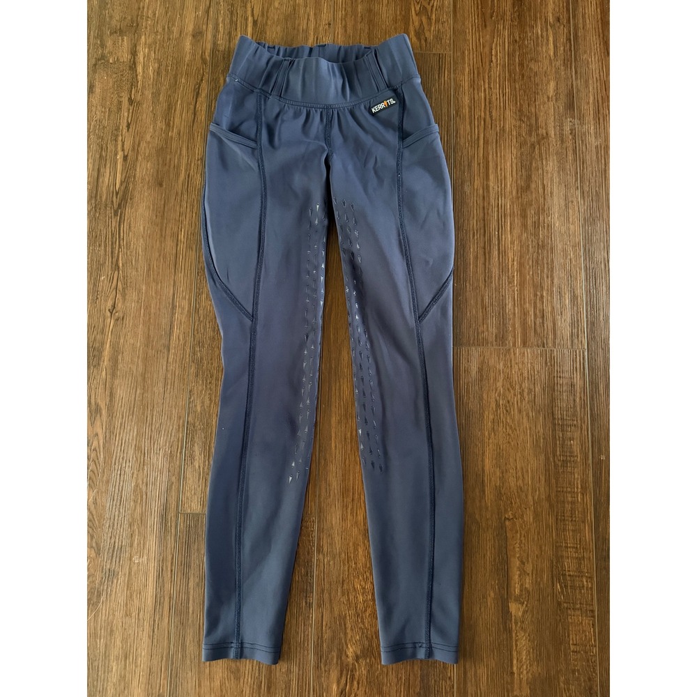 Kerrits Womens XS Navy Blue Full Seat Silicone Grip Equestrian Riding Tights